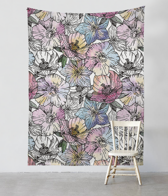 Poppy flower - Tapestries - PinkPalmDecor.com