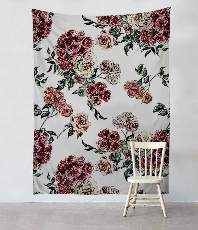 Roses - Tapestries - PinkPalmDecor.com