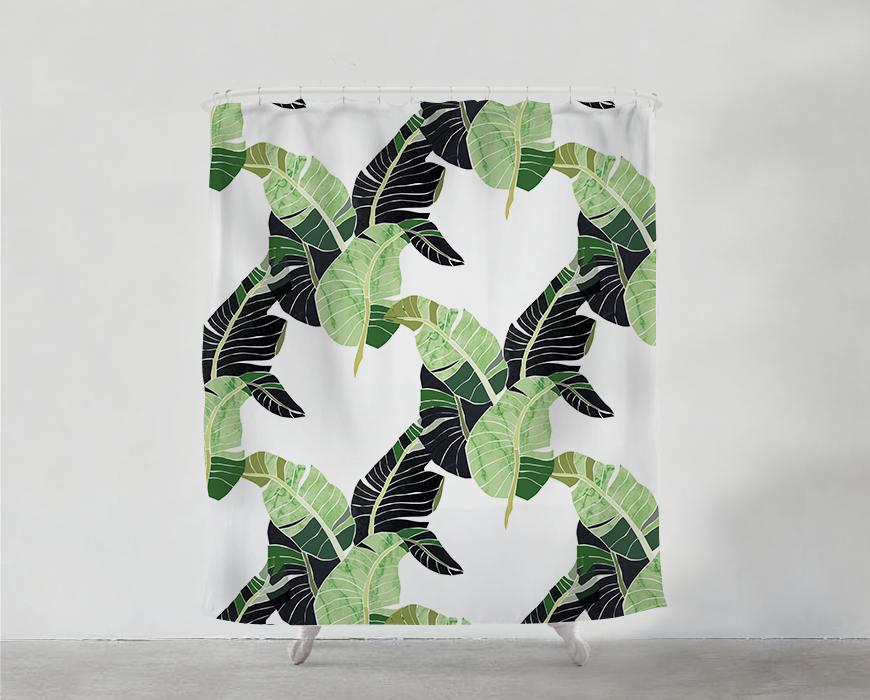 Tropical Leaves - Shower Curtains - Pinkpalmdecor.com